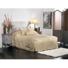 CREAM JACQUARD  TAILORED BEDSPREAD ADELAIDE  (BY BIANCA)